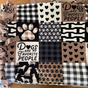 Cozy Paws Fleece Dog Print Blanket - Black and Brown